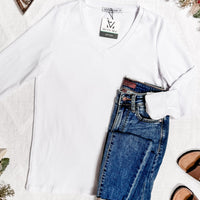 IN STOCK Leah Long Sleeve Top - White | Women's Casual Top