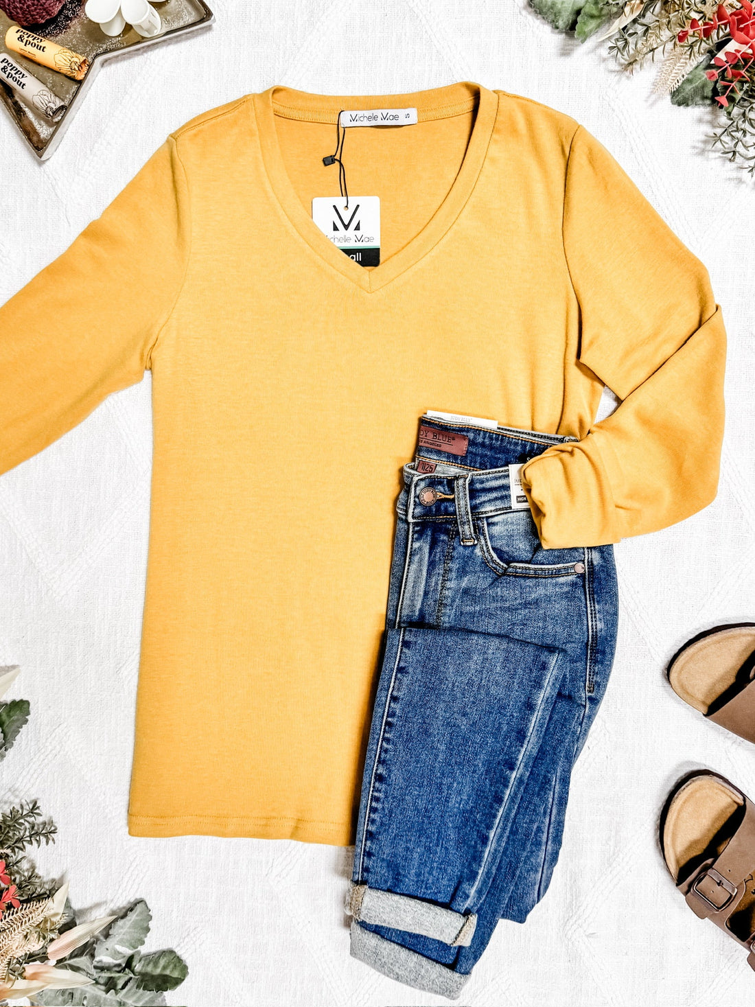 IN STOCK Leah Long Sleeve Top - Mustard | Women&