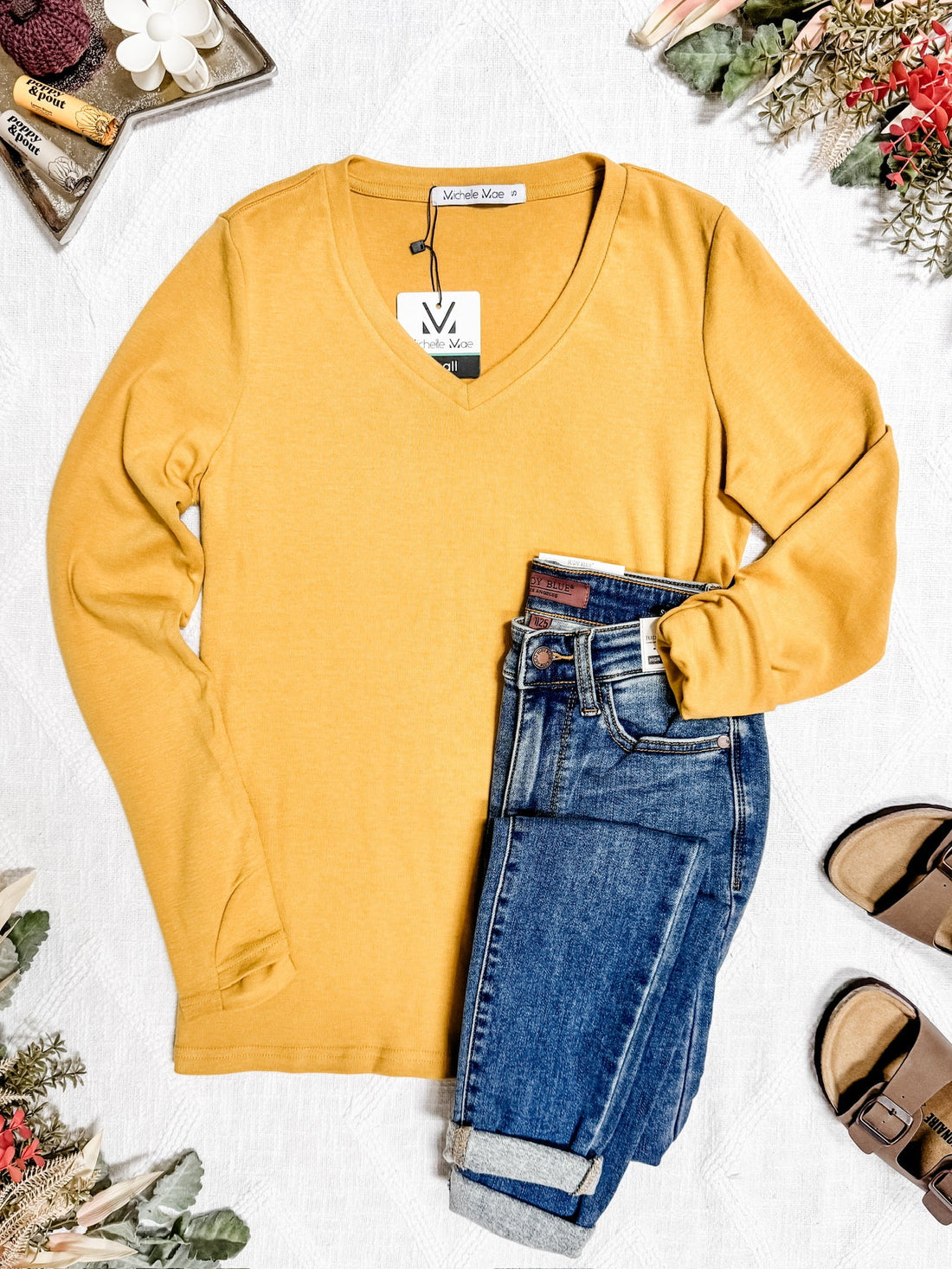 IN STOCK Leah Long Sleeve Top - Mustard | Women&