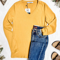 IN STOCK Leah Long Sleeve Top - Mustard | Women's Casual Top FINAL SALE