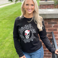 Adorned with Flowers Long Sleeve Tee