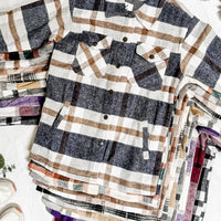 IN STOCK Norah Plaid Shacket - Grey and Tan | Women's Shacket FINAL SALE