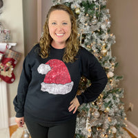 PT Santa Hat Faux Sequins Crewneck