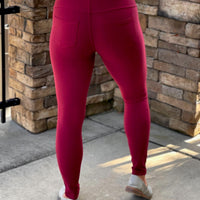 My Perfect Ponte Pants in Wine Red