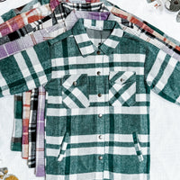 IN STOCK Norah Plaid Shacket - Classic Green and Grey Mix FINAL SALE