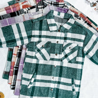 IN STOCK Norah Plaid Shacket - Classic Green and Grey Mix FINAL SALE