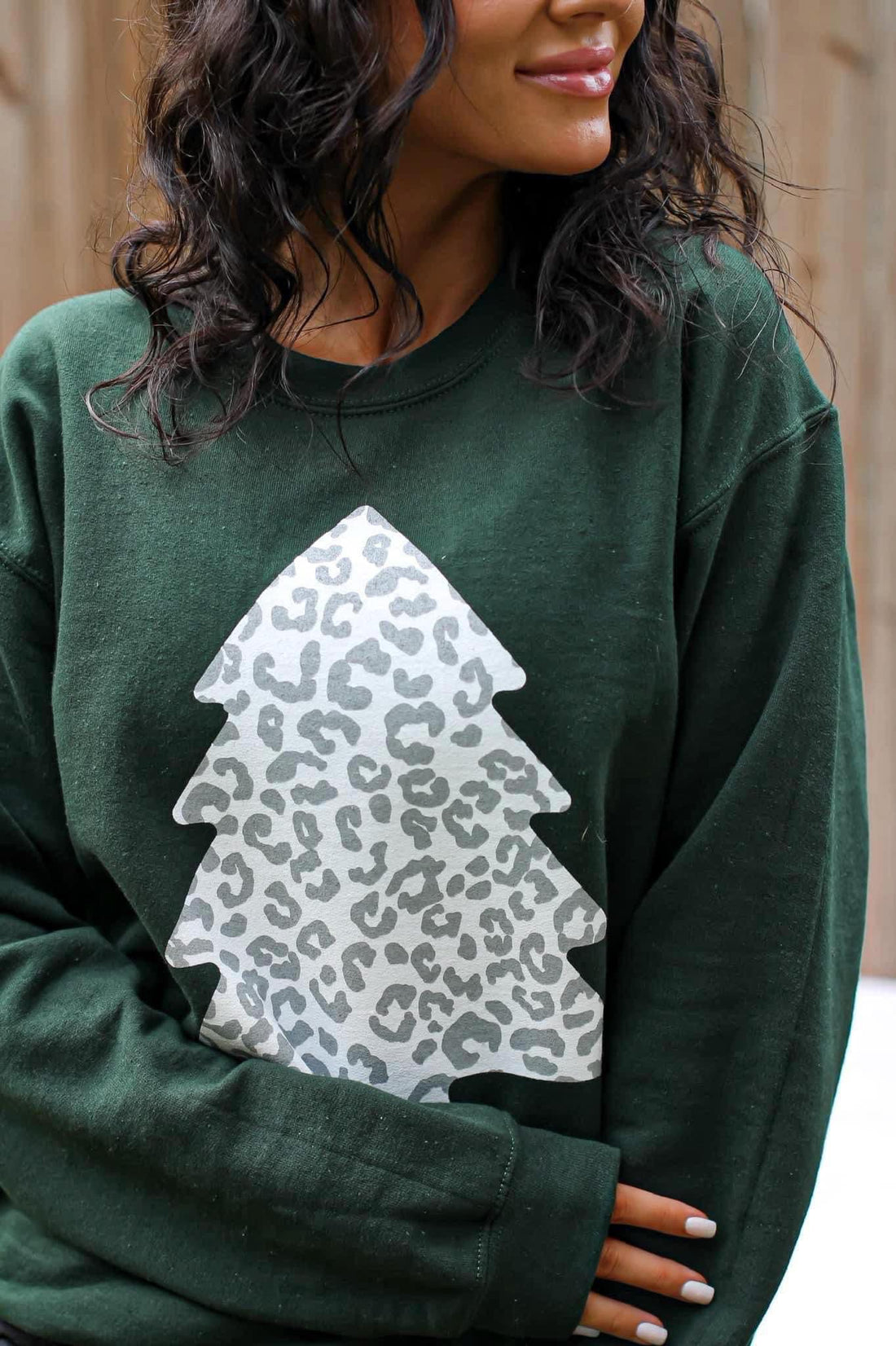 Snow Leppy Christmas tree sweatshirt