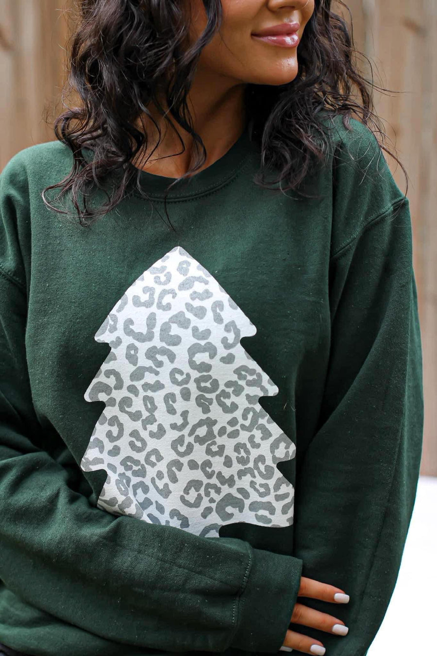 Snow Leppy Christmas tree sweatshirt