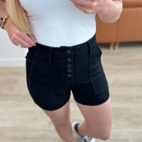 Reagan High Rise Button Fly Trouser Shorts