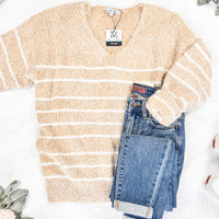 IN STOCK Cozy Striped Sweater - Mustard FINAL SALE