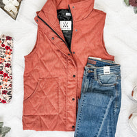 IN STOCK Corduroy Vest - Pumpkin FINAL SALE