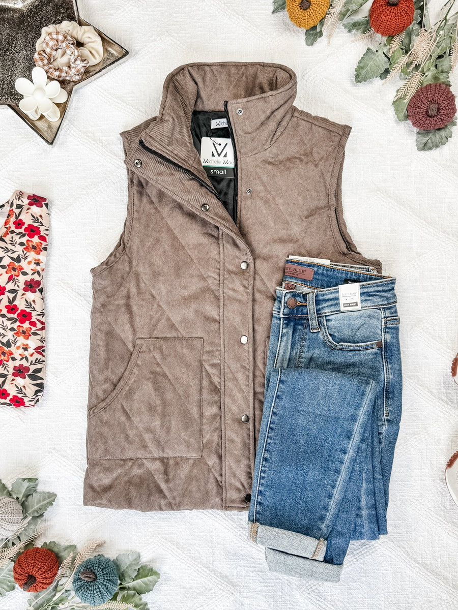 IN STOCK Corduroy Vest - Mocha FINAL SALE