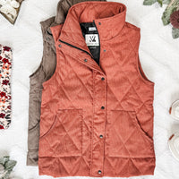 IN STOCK Corduroy Vest - Pumpkin FINAL SALE