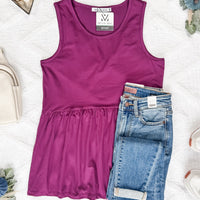 IN STOCK Renee Ruffle Tank - Dark Purple FINAL SALE