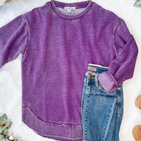 IN STOCK Vintage Wash Pullover - Purple FINAL SALE