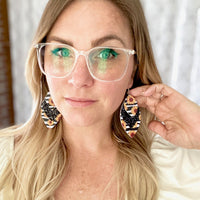 Sunflower and Stripes Earrings