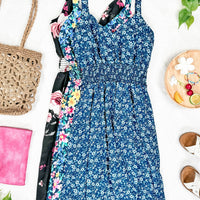 IN STOCK Cassidy Midi Dress - Blue Floral Mix | Women’s Dress FINAL SALE