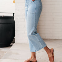 PREORDER: Patch Pocket Wide Leg Jeans in Four Colors