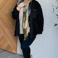 Keep Me Cozy Checkered Fringe Scarf in Woodland Shades