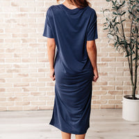 Keeping It Chill Drop Shoulder Maxi Dress in Dark Night