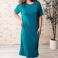 Keeping It Chill Drop Shoulder Maxi Dress in Teal