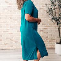 Keeping It Chill Drop Shoulder Maxi Dress in Teal