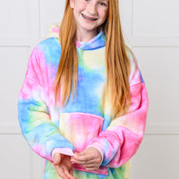 Kids Oversized Hoodie Blanket in Rainbow