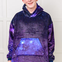 Kids Oversized Hoodie Blanket in Starry Sky