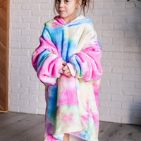 Kids Oversized Hoodie Blanket in Rainbow