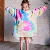 Kids Oversized Hoodie Blanket in Rainbow