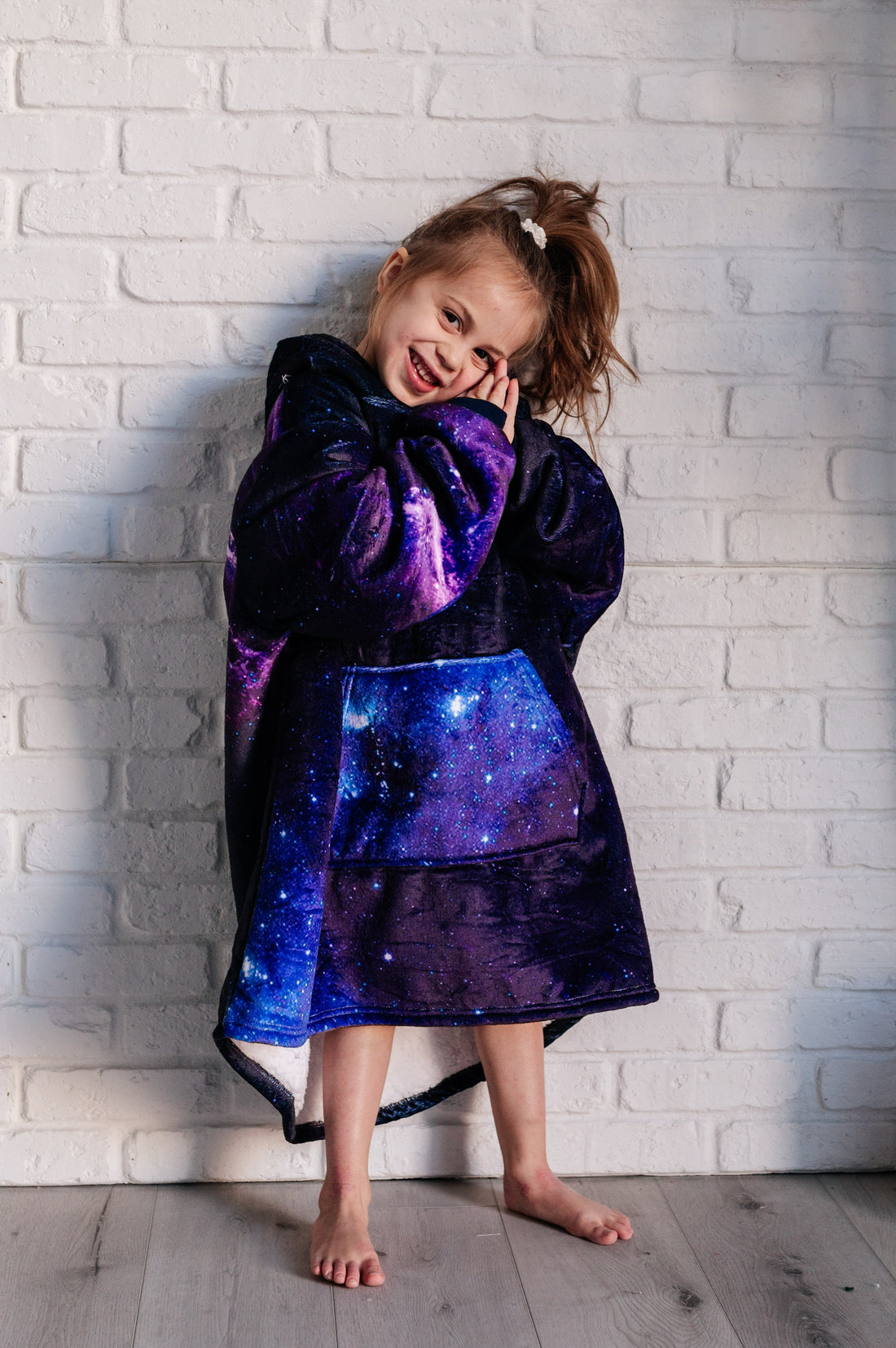 Kids Oversized Hoodie Blanket in Starry Sky