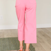 Lisa High Rise Control Top Wide Leg Crop Jeans in Pink