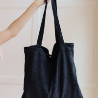 Last Minute Corduroy Tote in Black