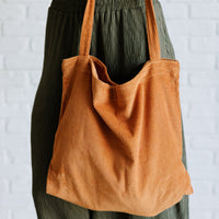 Last Minute Corduroy Tote in Brown