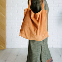 Last Minute Corduroy Tote in Brown