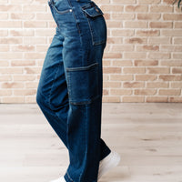 Leila High Rise Cargo Straight Jeans