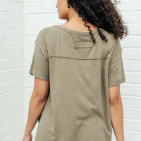 Let Me Live Relaxed Tee in Army