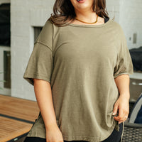 Let Me Live Relaxed Tee in Army