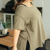 Let Me Live Relaxed Tee in Army