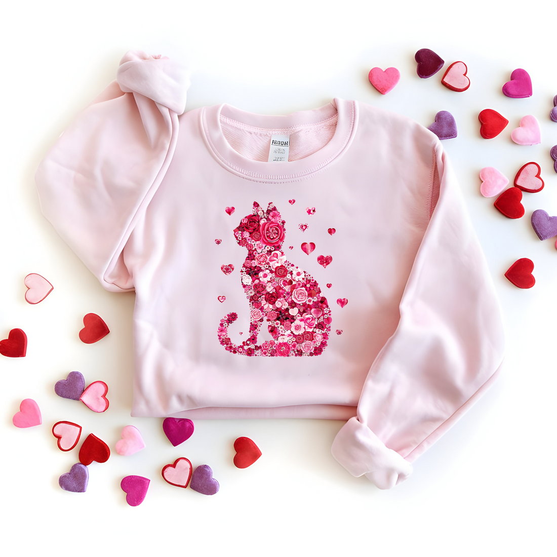 Valentine Floral Cat Crew