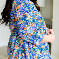 Lizzy Babydoll Top in Royal Multi Fireworks
