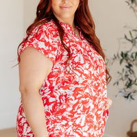 Lizzy Cap Sleeve Top in Red Floral