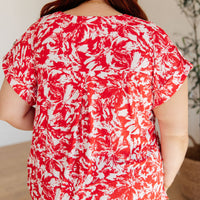 Lizzy Cap Sleeve Top in Red Floral