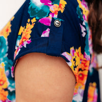 Lizzy Cap Sleeve in Navy and Pastel Bouquet