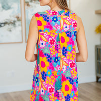 Lizzy Tank Dress in Hot Pink Mixed Floral