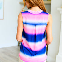 Lizzy Tank Top in Blue and Pink Haze