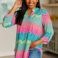 Lizzy Top in Lavender and Team Leopard Stripe