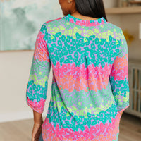 Lizzy Top in Lavender and Team Leopard Stripe