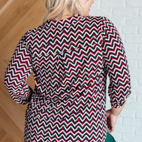 Lizzy Top in Magenta and Black Chevron