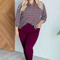 Lizzy Top in Magenta and Black Chevron